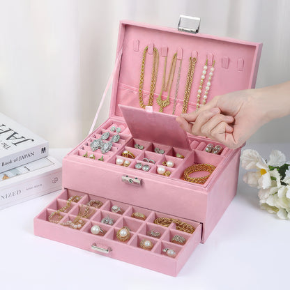 Lockable Travel Jewelry Organizer Box, 2 and 3 Layer Options