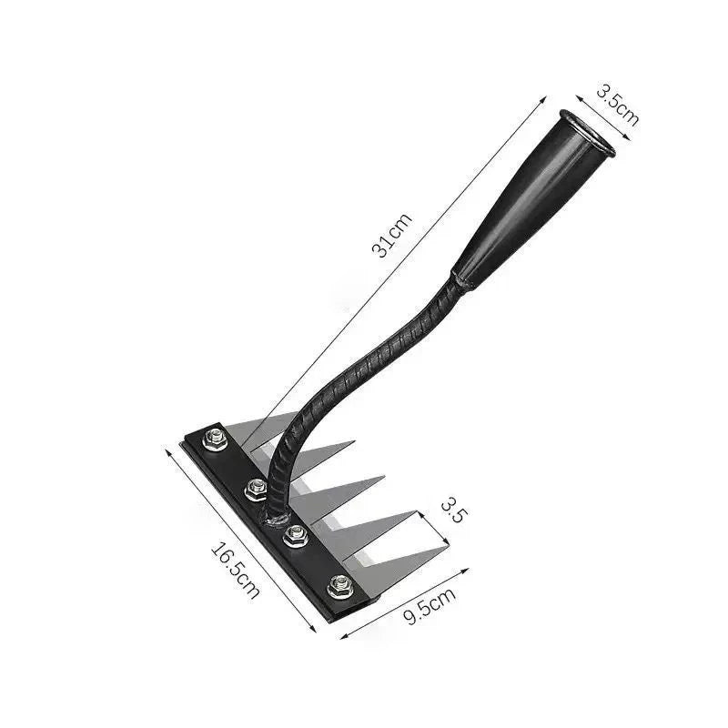 Manganese Steel Garden Rake - 5-Tine Detachable Rake