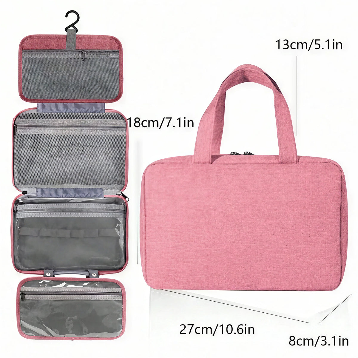 Hanging Toiletry Bag – Waterproof Folding Travel Organizer