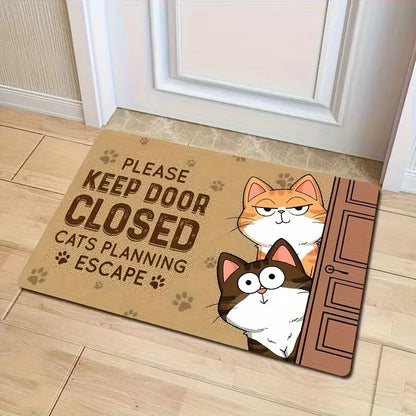 Cat Doormat - Cartoon Washable Welcome Rug