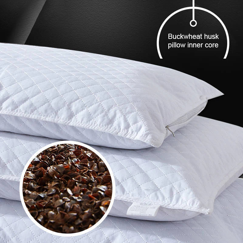 Buckwheat Neck Pillow – Plaid Shaped Husk Filling Cushion
