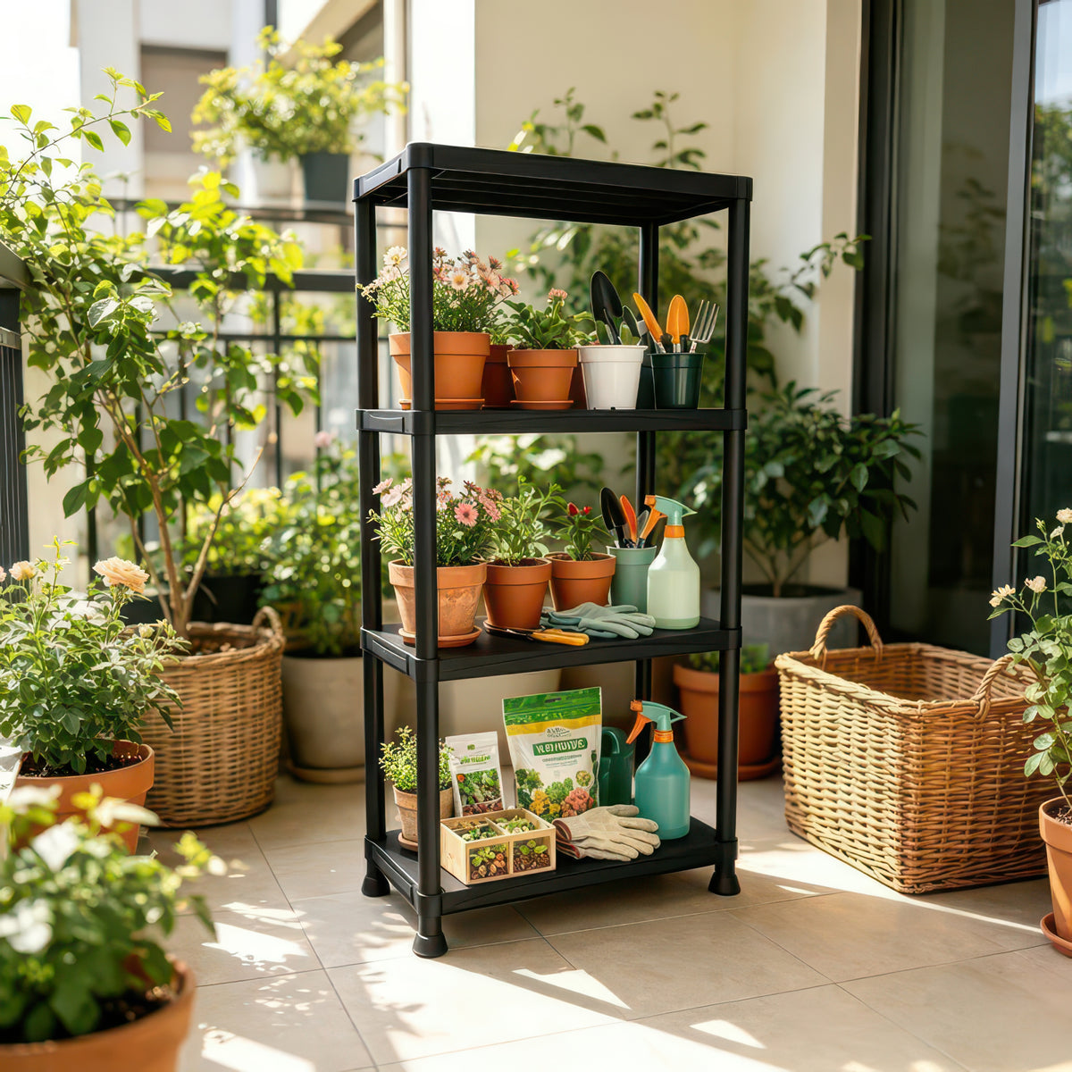 Strong Plastic Storage Shelving - Waterproof 4/5 Tier Rack