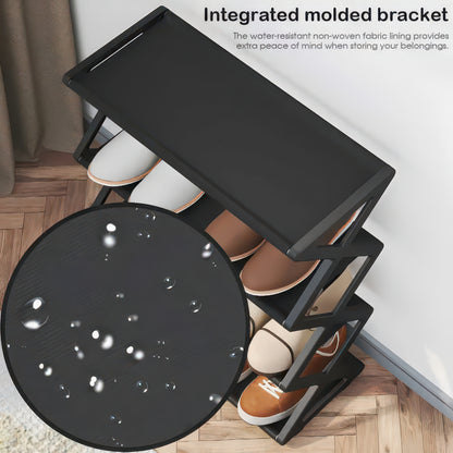 Four-Tier X-Frame Shoe Rack with Dustproof Shelf Covers