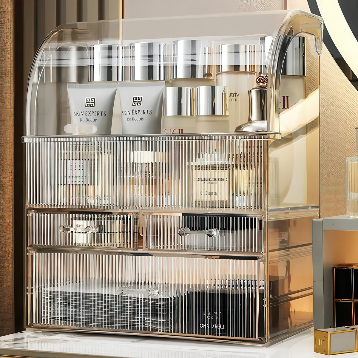 Clear Acrylic Drawer Organizer – Large Makeup & Perfume Storage