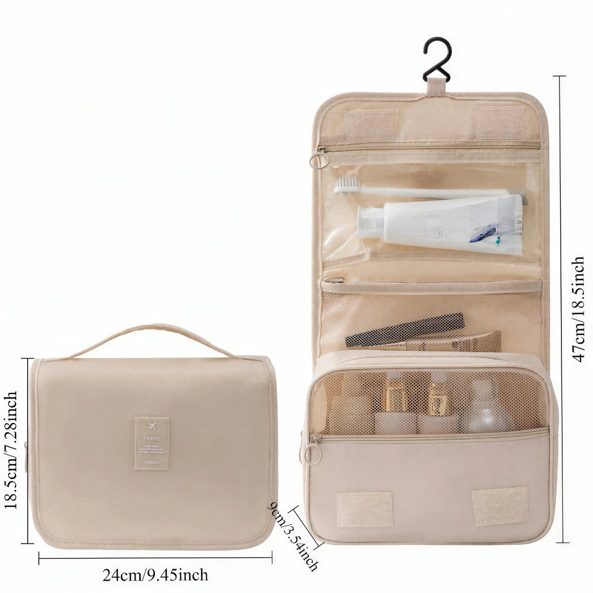 Toiletry Bag for Travel – Dry Wet Separation Hanging Organizer