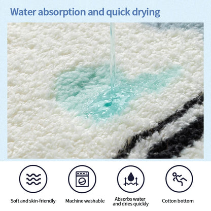Non-Slip Bath Mat - Floral Plush Absorbent Rug