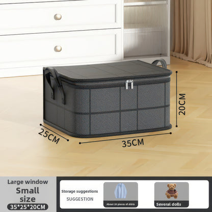 Foldable Non-Woven Storage Bag with Handle and Double Zipper