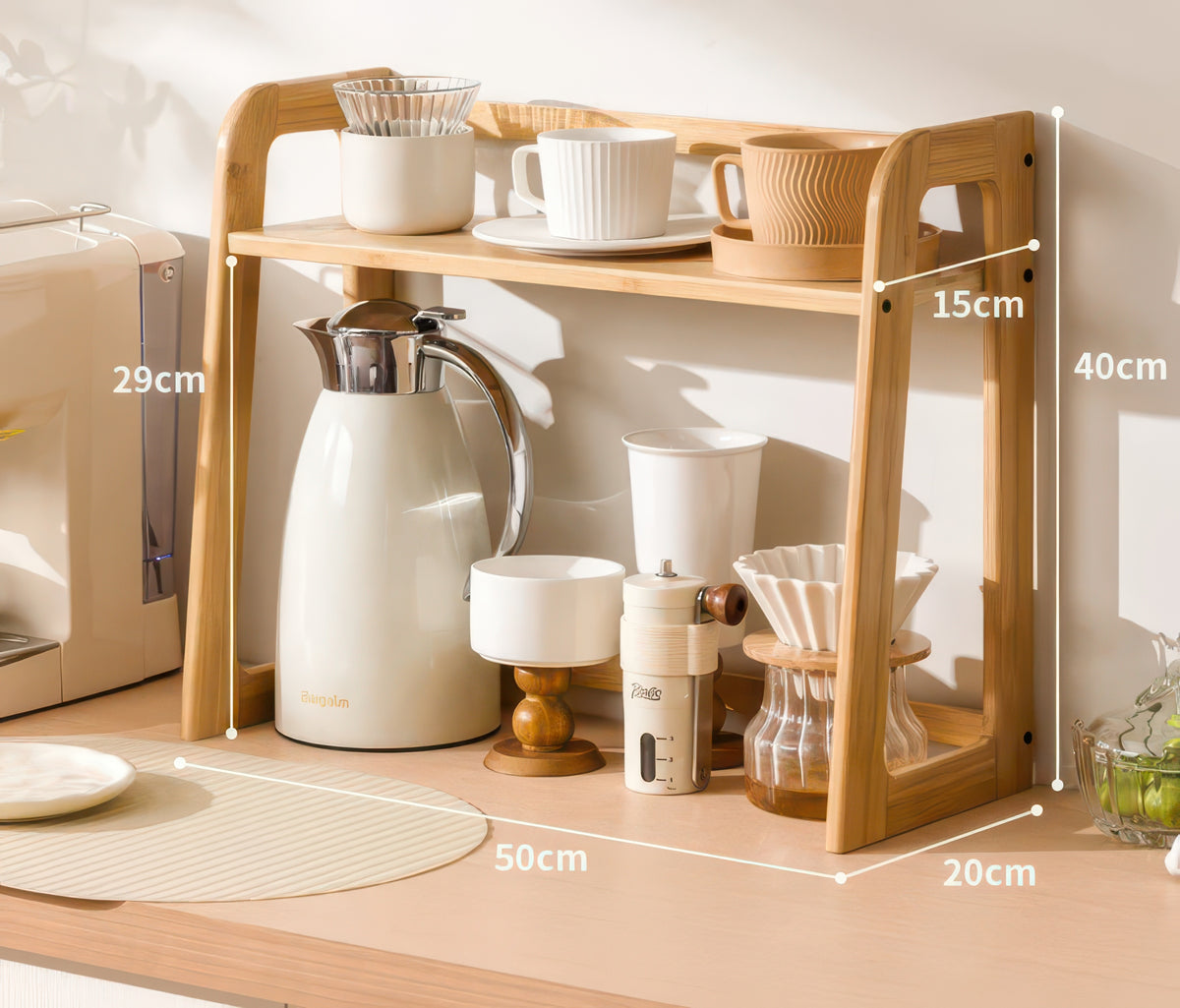 Wooden Multi-Functional Countertop Multi-Layer Storage Rack, Multiple Sizes
