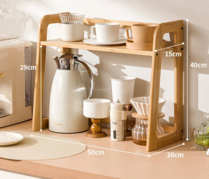 Wooden Multi-Functional Countertop Multi-Layer Storage Rack, Multiple Sizes