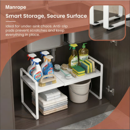 Expandable Kitchen Cabinet Organizer Multi-Level Storage Rack