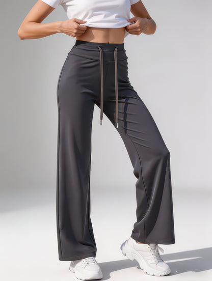 High-Waist Wide Leg Sweatpants for Women, Ankle-Length Casual Lounge Pants
