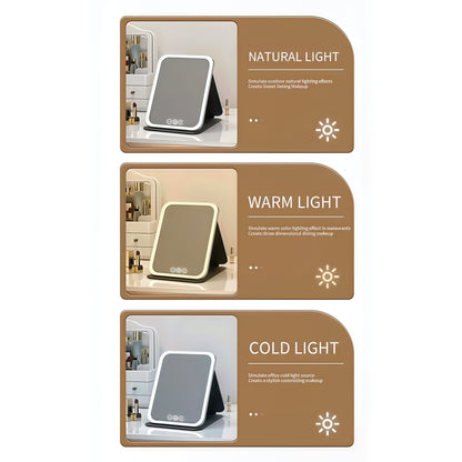 LED Makeup Mirror – Dimmable Folding Vanity Mirror