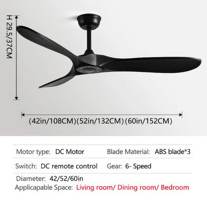36/42/52/60-Inch Ceiling Fan with Six Speeds, No Light