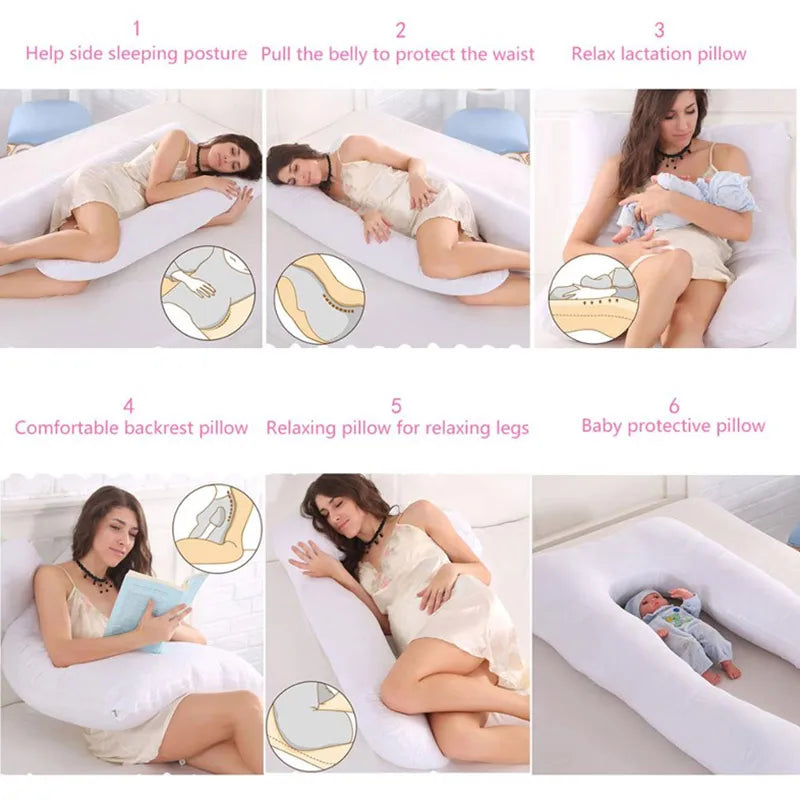 Pregnancy Waist Pillow – 130x70cm Maternity Support Cushion