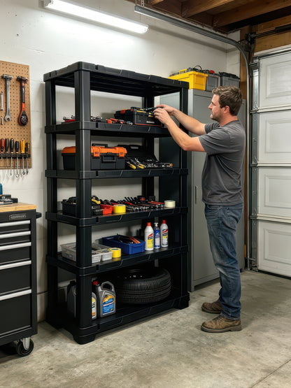 Strong Plastic Storage Shelving - Waterproof 4/5 Tier Rack