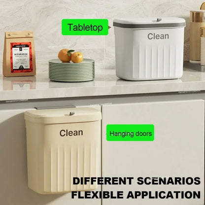 Wall Mounted Trash Can – 12L Hanging Bin for Kitchen Cabinets