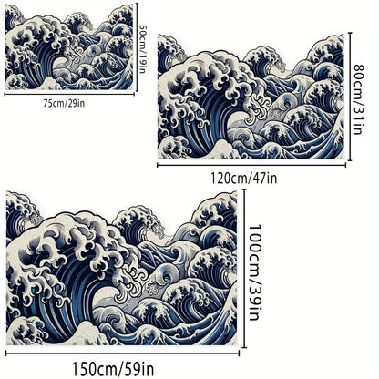Wave Pattern Floor Mat - Soft Anti-Slip Home Rug