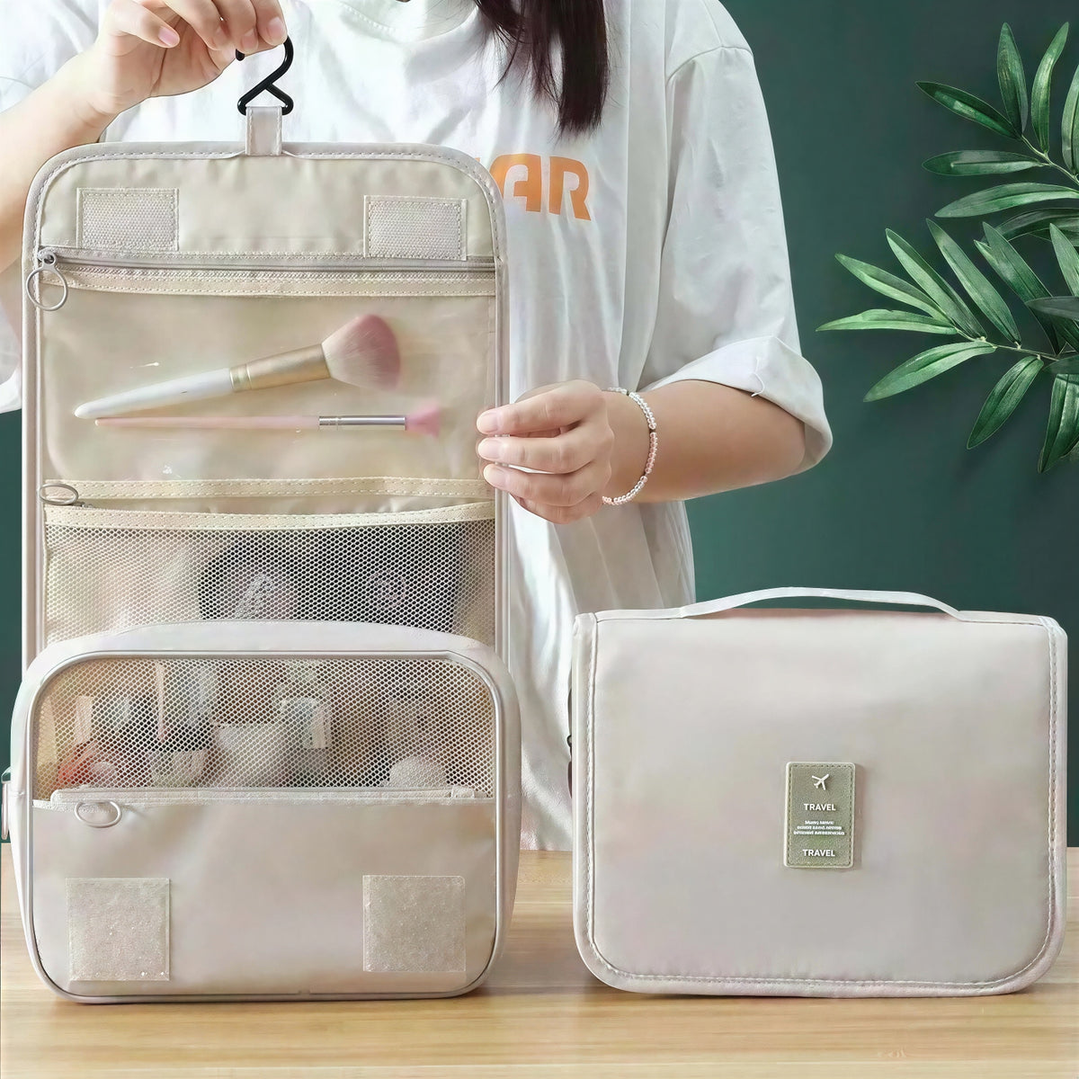 Toiletry Bag for Travel – Dry Wet Separation Hanging Organizer