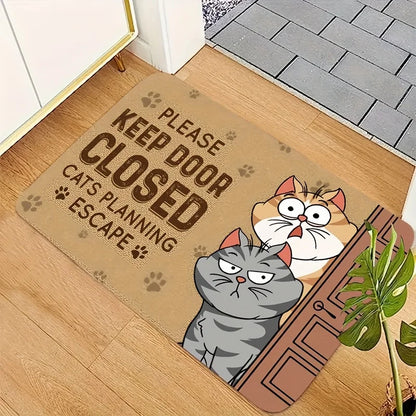 Cat Doormat - Cartoon Washable Welcome Rug