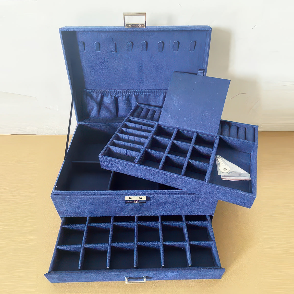 Lockable Travel Jewelry Organizer Box, 2 and 3 Layer Options