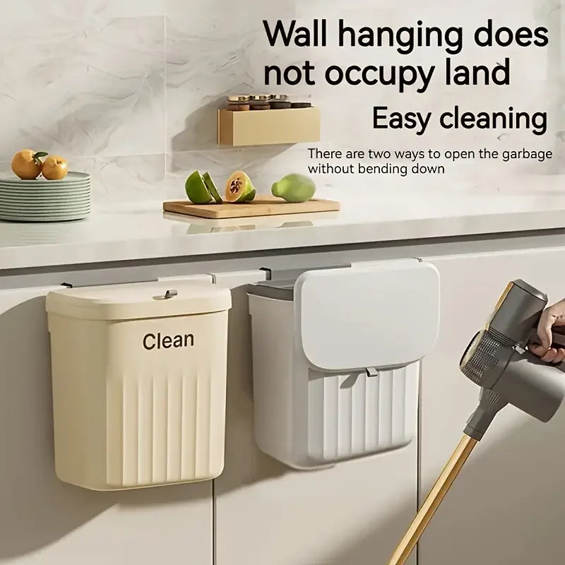 Wall Mounted Trash Can – 12L Hanging Bin for Kitchen Cabinets