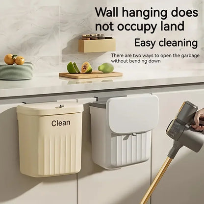 Wall Mounted Trash Can – 12L Hanging Bin for Kitchen Cabinets