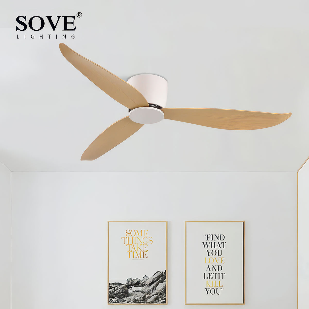 36/44/52-Inch Low-Profile Ceiling Fan with Remote Control