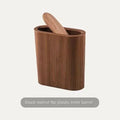 Wooden Trash Can – Solid Wood Nordic Paper Basket with Lid