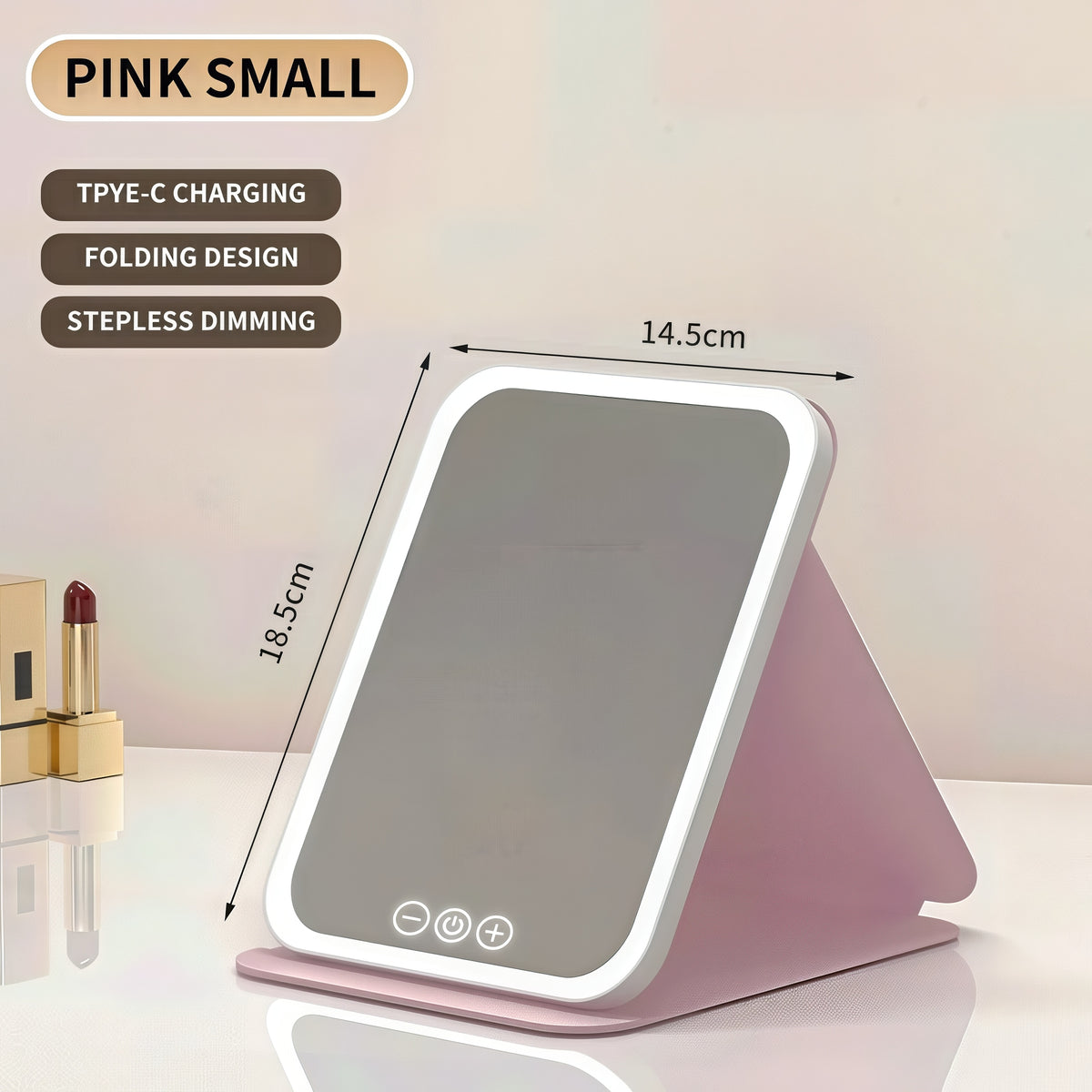 LED Makeup Mirror – Dimmable Folding Vanity Mirror