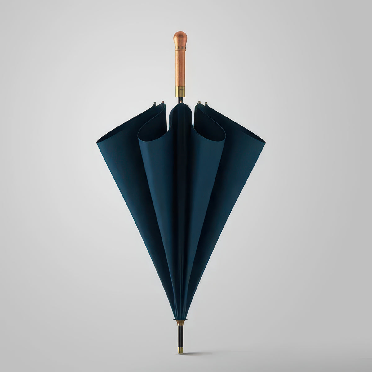 Wooden Long Handle Golf Umbrella with Windproof Fiberglass Frame, 114cm Diameter