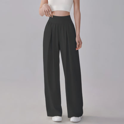 Quick-Dry Wide Leg Pants for Women, Loose Straight Fit for Yoga, Running and Casual Wear