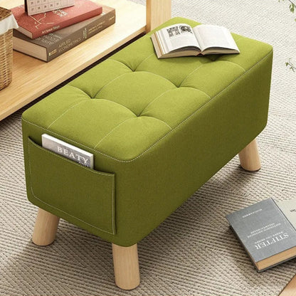 Wood Shoe Stool - Solid Square Entryway Stool