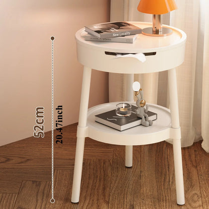 Round Coffee Table – Mobile Minimalist Nightstand