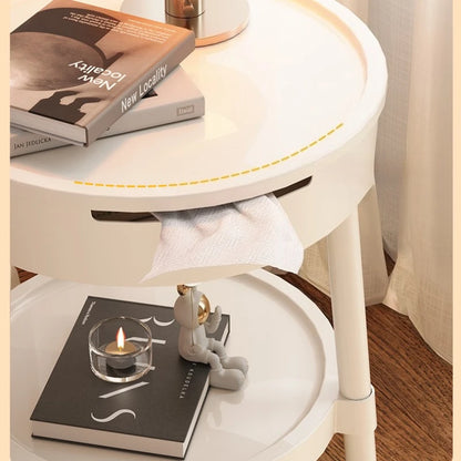 Round Coffee Table – Mobile Minimalist Nightstand