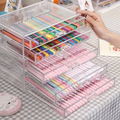Acrylic Desk Organizer – Clear Drawer Storage for Office