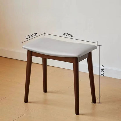 Vanity Stool - Saddle Cushion Wood Leg Stool