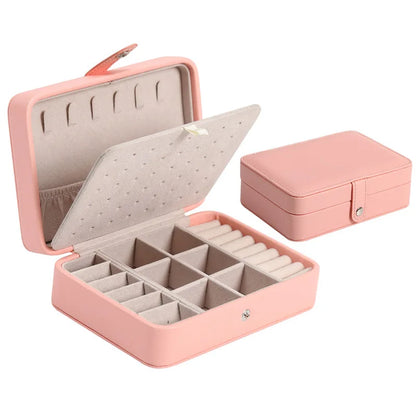 Leather Jewelry Box – Ring and Earring Display Organizer