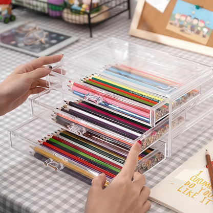 Acrylic Desk Organizer – Clear Drawer Storage for Office