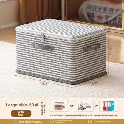Foldable Lockable Storage Box for Clothes, Blankets, and Toys