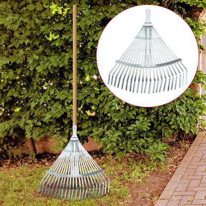 Telescopic Garden Rake - Adjustable Metal Leaf Rake