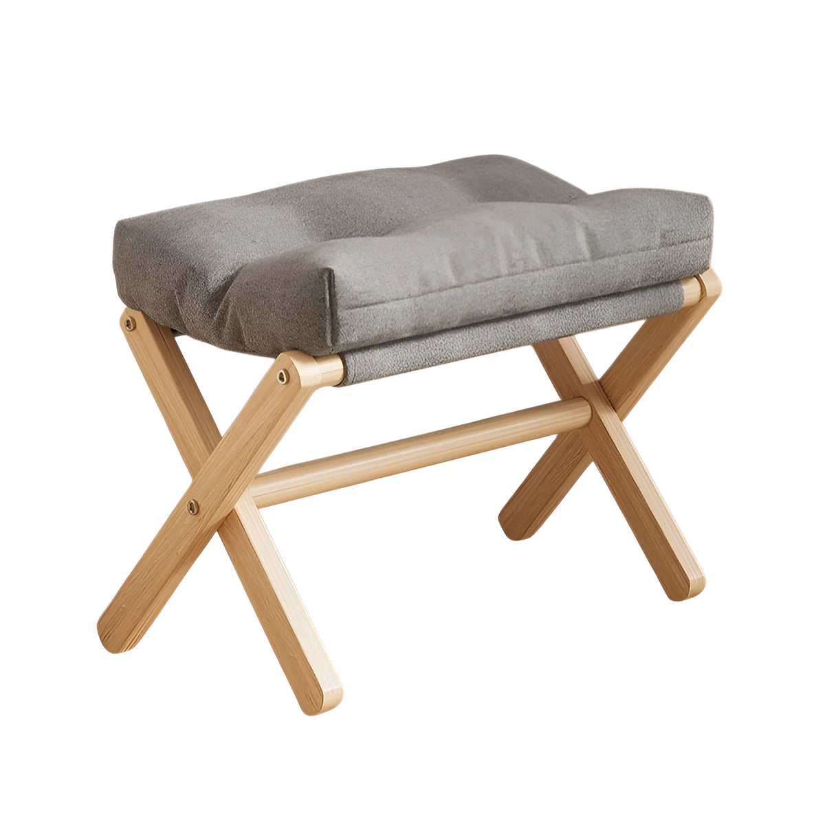 Folding Entryway Stool - Cushioned Solid Wood Stool
