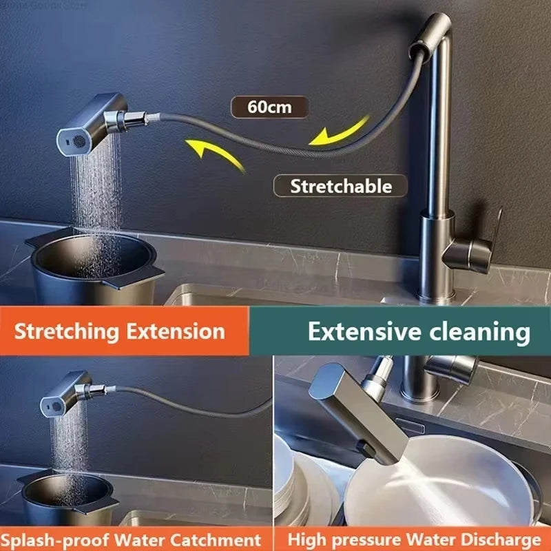 Stainless Steel Kitchen Faucet - MapleFair Pull-Out Faucet