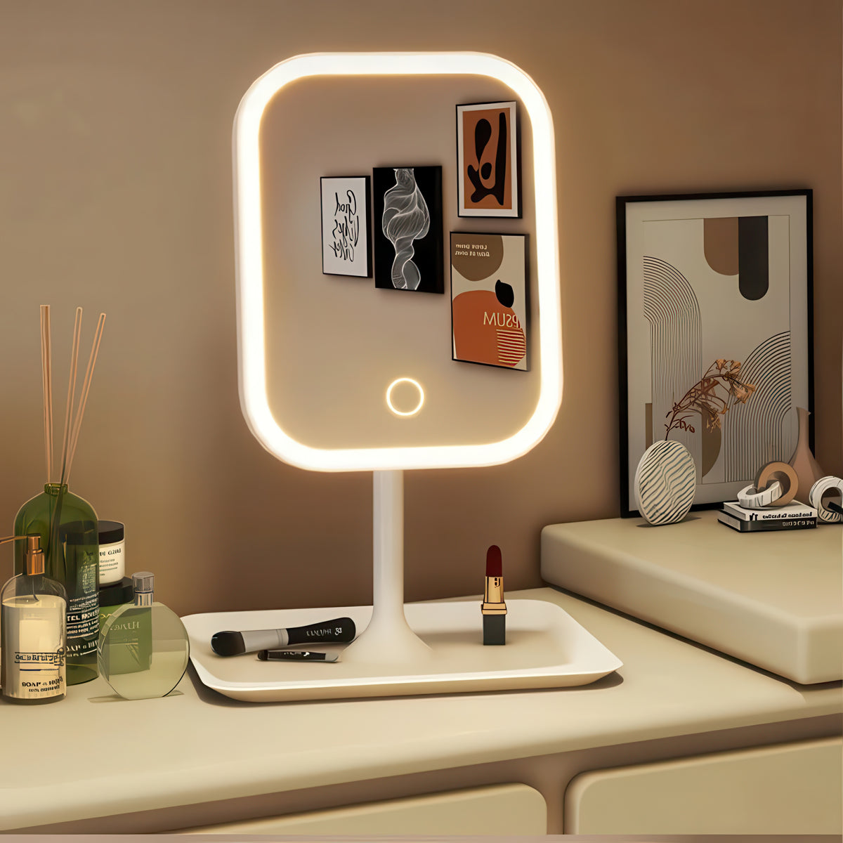 LED Vanity Mirror – Touch Control Desktop Dressing Mirror