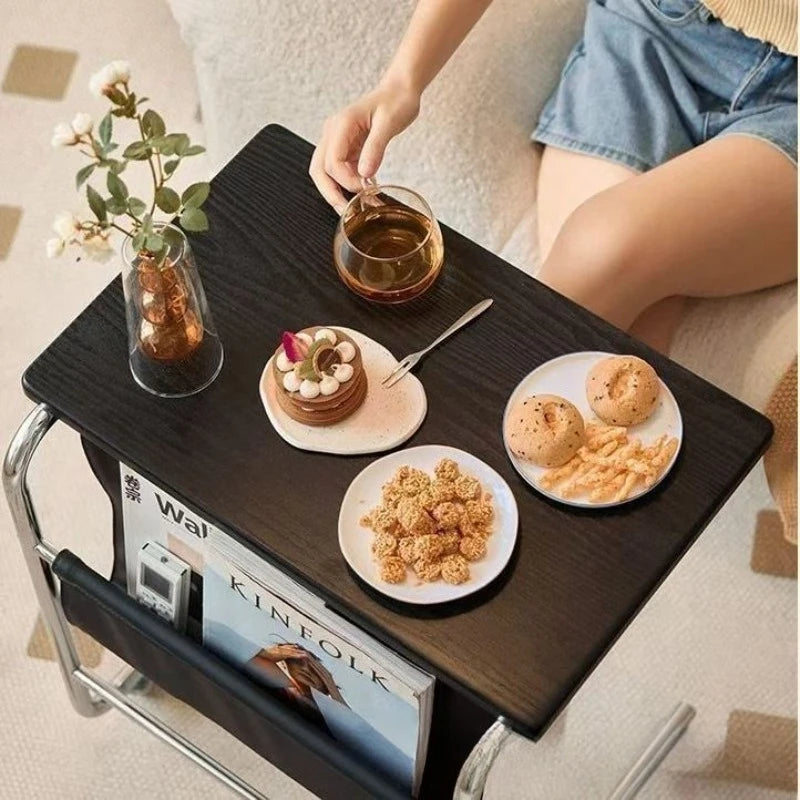 Versatile Side Table – Wood Cart for Wine Racks & Books
