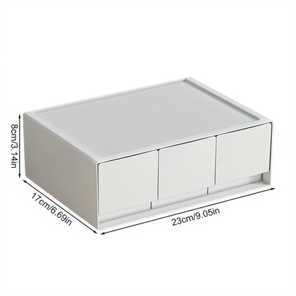 Desktop Multi-Layer Stackable Cosmetic Organizer Drawer Jewelry Box for Office