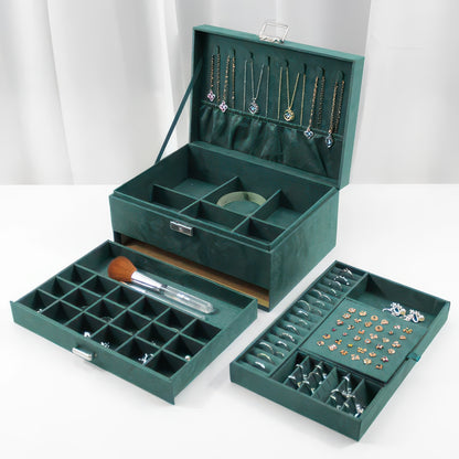 Lockable Travel Jewelry Organizer Box, 2 and 3 Layer Options