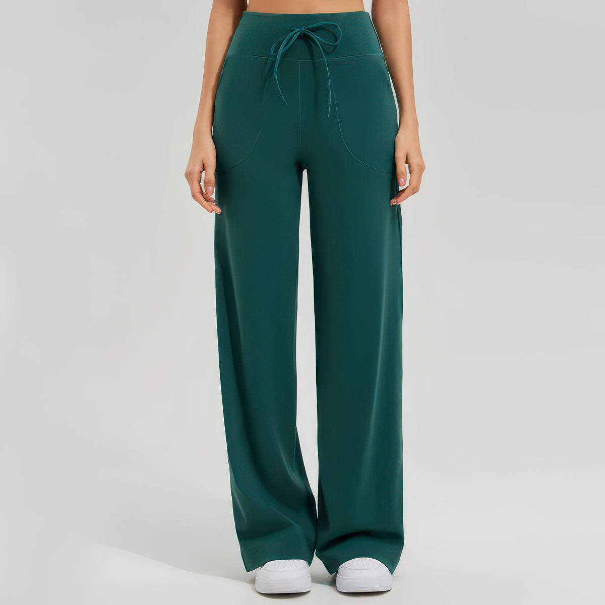 High-Waist Flared Wide Leg Yoga Pants for Women, Breathable Quick-Dry with Slash Pockets