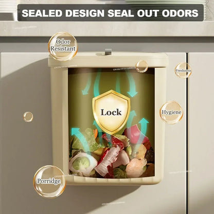 Wall Mounted Trash Can – 12L Hanging Bin for Kitchen Cabinets
