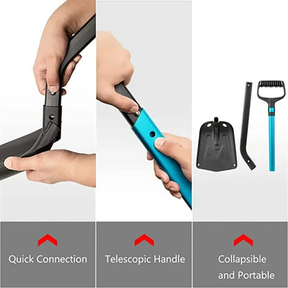 Telescopic Snow Shovel - Portable Aluminum Deicer