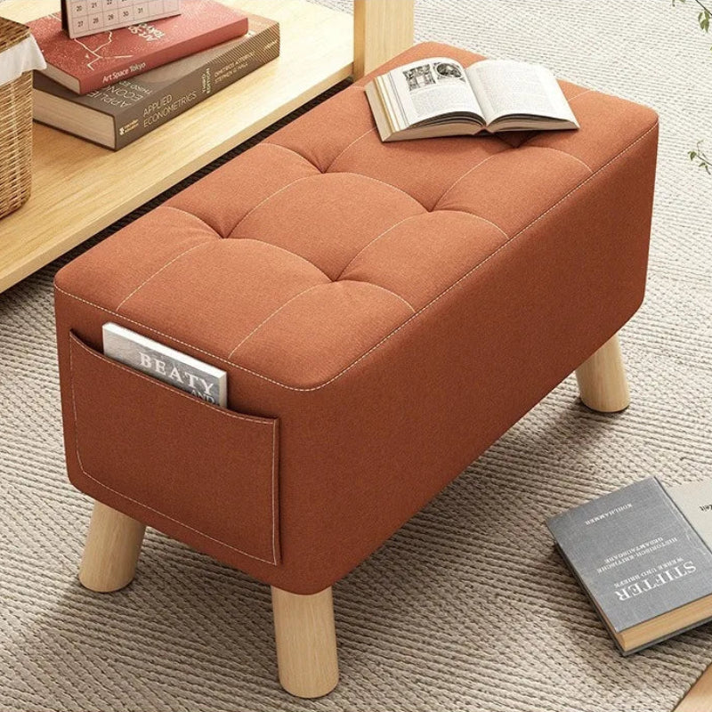 Wood Shoe Stool - Solid Square Entryway Stool